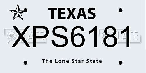 XPS6181 Texas License Plate