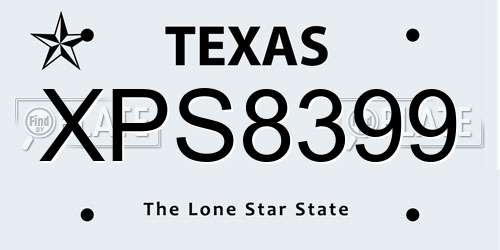 XPS8399 Texas License Plate
