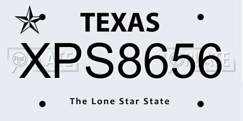 XPS8656 Texas License Plate