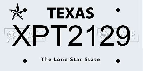 XPT2129 Texas License Plate