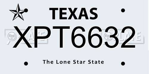 XPT6632 Texas License Plate