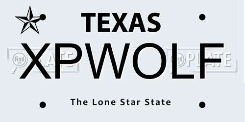 XPWOLF Texas License Plate