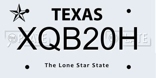 XQB20H Texas License Plate