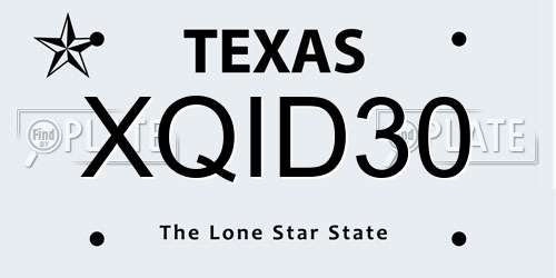 XQID30 Texas License Plate
