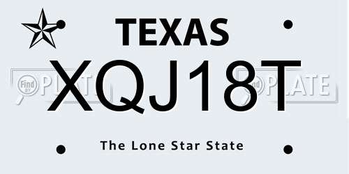 XQJ18T Texas License Plate