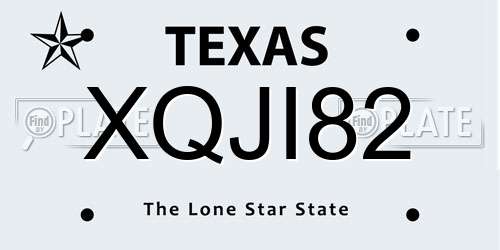 XQJI82 Texas License Plate