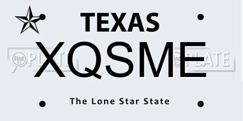 XQSME Texas License Plate