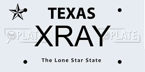 XRAY Texas License Plate