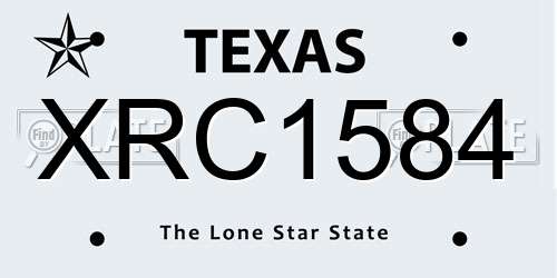 XRC1584 Texas License Plate