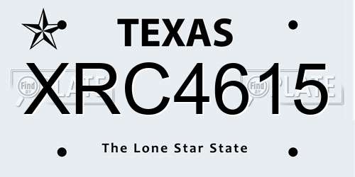 XRC4615 Texas License Plate