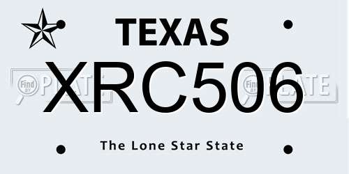 XRC506 Texas License Plate