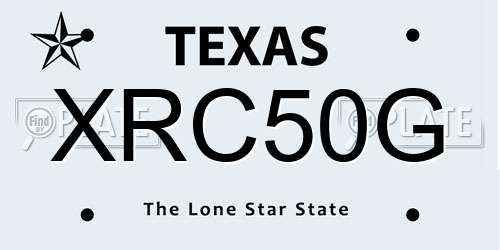XRC50G Texas License Plate