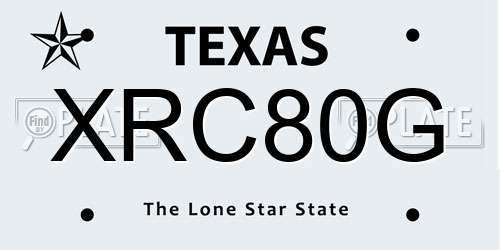XRC80G Texas License Plate