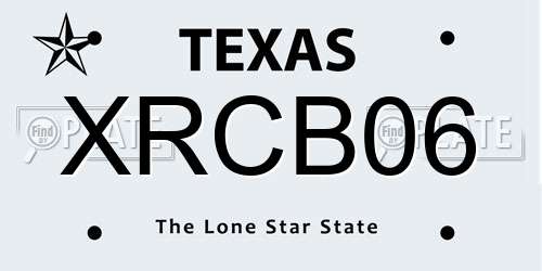 XRCB06 Texas License Plate