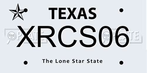 XRCS06 Texas License Plate