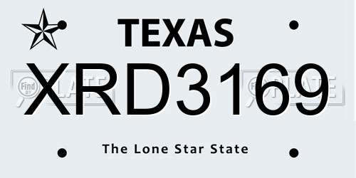XRD3169 Texas License Plate
