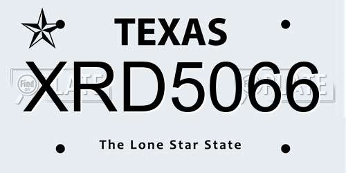 XRD5066 Texas License Plate