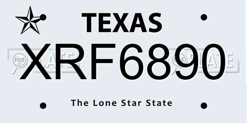 XRF6890 Texas License Plate