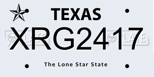XRG2417 Texas License Plate