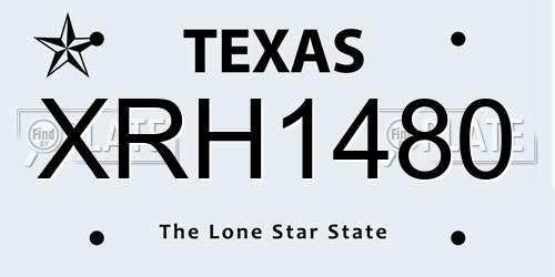 XRH1480 Texas License Plate