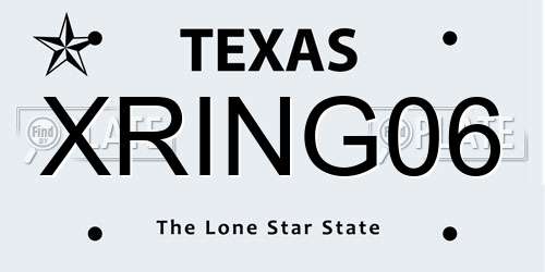 XRING06 Texas License Plate