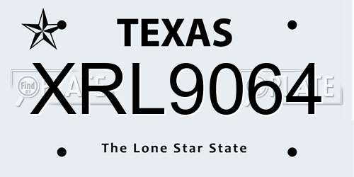 XRL9064 Texas License Plate