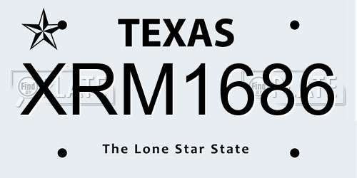 XRM1686 Texas License Plate