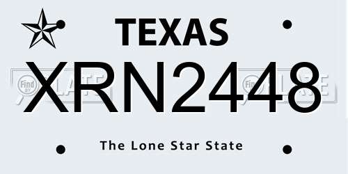 XRN2448 Texas License Plate