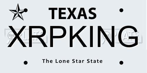 XRPKING Texas License Plate