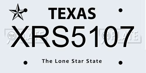 XRS5107 Texas License Plate
