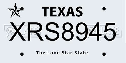 XRS8945 Texas License Plate