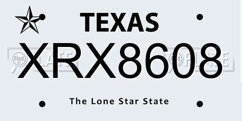XRX8608 Texas License Plate