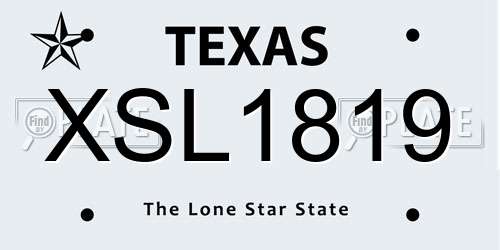 XSL1819 Texas License Plate