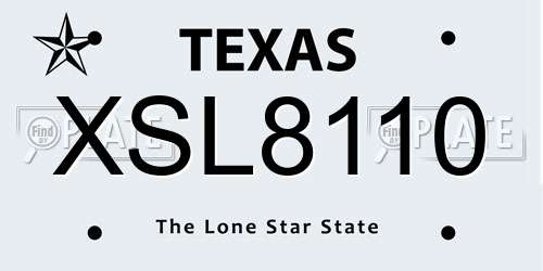 XSL8110 Texas License Plate