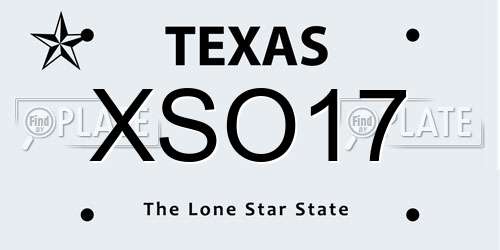 XSO17 Texas License Plate