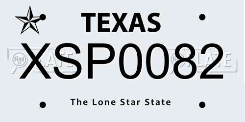 XSP0082 Texas License Plate