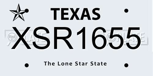 XSR1655 Texas License Plate