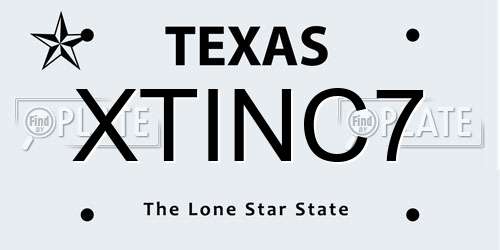 XTINC7 Texas License Plate