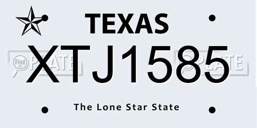 XTJ1585 Texas License Plate