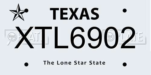 XTL6902 Texas License Plate