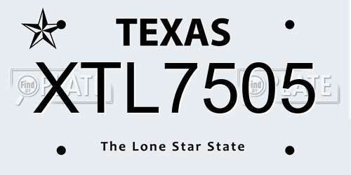 XTL7505 Texas License Plate