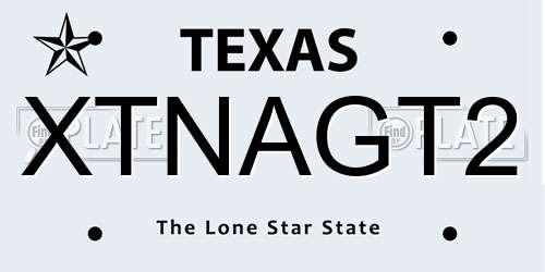 XTNAGT2 Texas License Plate