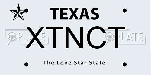XTNCT Texas License Plate