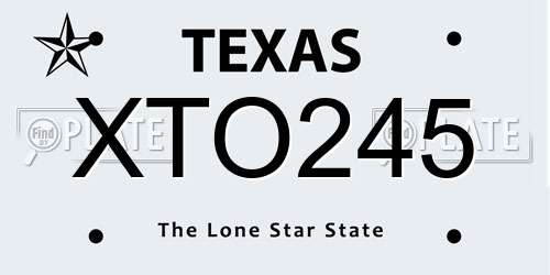 XTO245 Texas License Plate