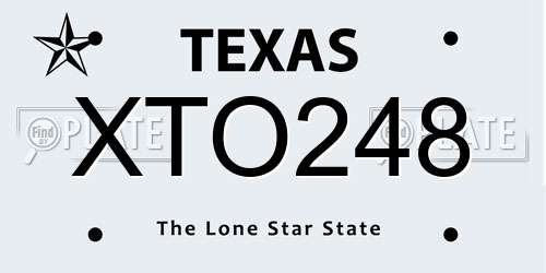 XTO248 Texas License Plate
