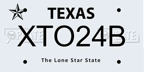 XTO24B Texas License Plate