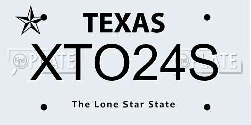 XTO24S Texas License Plate