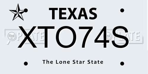 XTO74S Texas License Plate