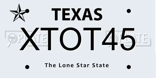 XTOT45 Texas License Plate