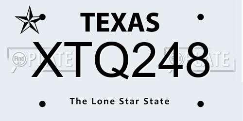 XTQ248 Texas License Plate